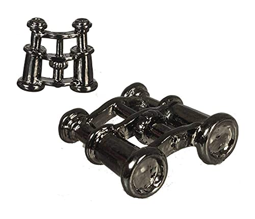 Aztec Imports Town Square Miniatures Dollhouse Black Chrome Binoculars Miniature 1:12 Scale Metal Study Accessory