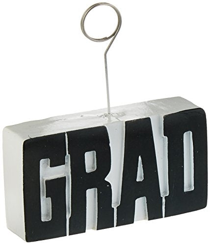 Beistle Graduate Photo/Balloon Holder, Black/White