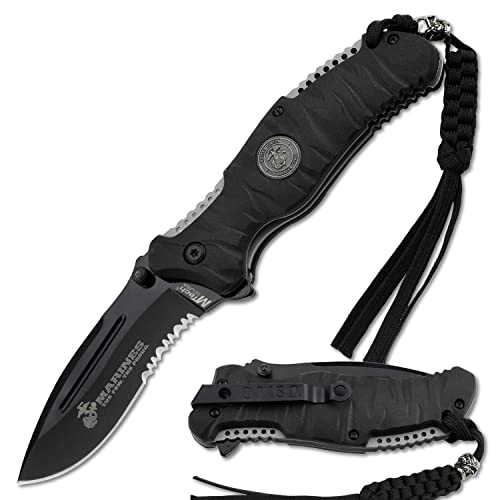 Master Cutlery U.S. Marines by MTech USA USA M-1020BK Folding Knife, 5-Inch Closed Length, Black