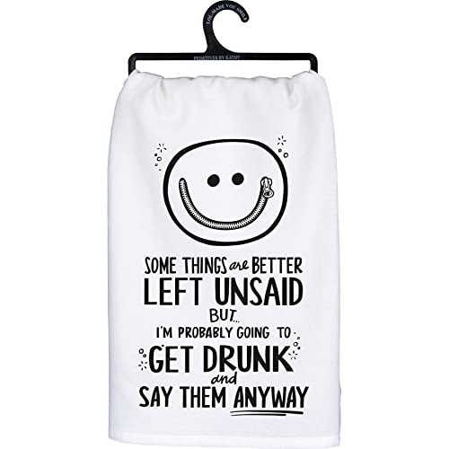 Primitives by Kathy 112285 Kitchen Towel - Some Things are Better Left Unsaid, 28- inch