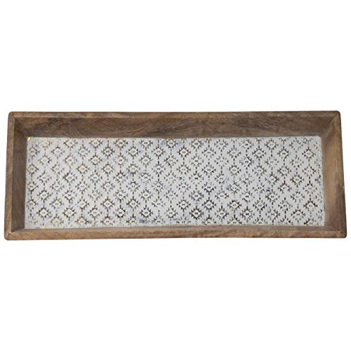 Foreside Home & Garden Etched Southwest Pattern Wood Decorative Storage Tray