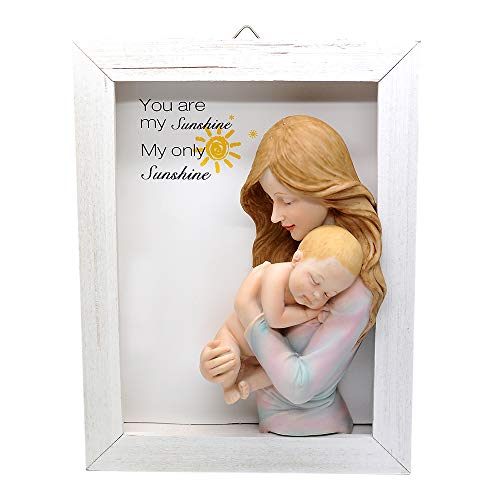 Comfy Hour Sweet Newborn in Peace Collection 8" Mother Embrace Peaceful Sleeping Baby in Hand Wall Hung Decor, Polyresin Sculpture