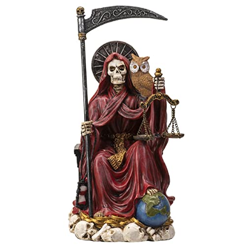 Pacific Trading Giftware Santa Muerte, 9-inch Height, Red, Cold Cast Resin, Home, Home D√©cor