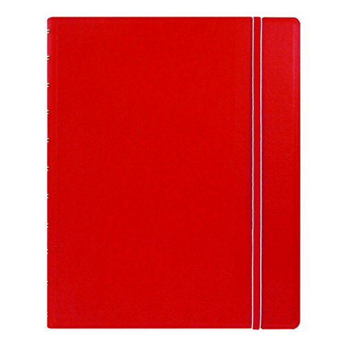 Rediform Filofax REFILLABLE NOTEBOOK CLASSIC, 10.8" x 8.5" Red - Elegant leather-look cover with moveable pages - Elastic closure, index, pocket and page marker (B115102U), Letter Size