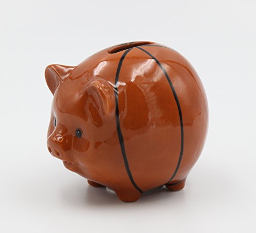 Cosmos Gifts 20962 Basketball Piggy Bank, Brown