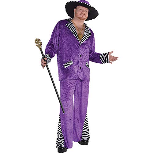 AMSCAN Sugar Daddy Pimp Halloween Costume for Men, Plus, with Hat