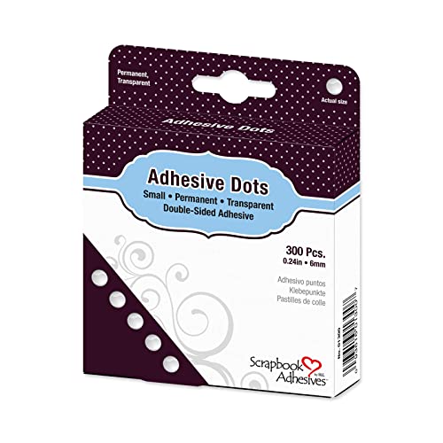 Scrapbook Adhesives by 3L 3L Scrapbook Adhesives Permanent Dodz, Small, 1/4-Inch, 300/Pack, Clear