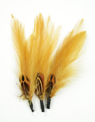 Midwest Design Touch of Nature 38705 Feather Pick, 4-Inch, Gold/Brown
