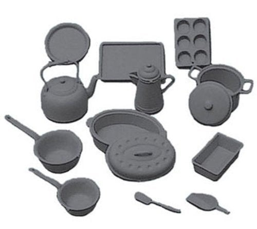 Aztec Imports Dollhouse Miniature Chrysnbon Cookware Kit - Black