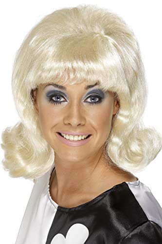 Smiffys womens 60s Flick-up Costume Wig, Blonde, One Size US