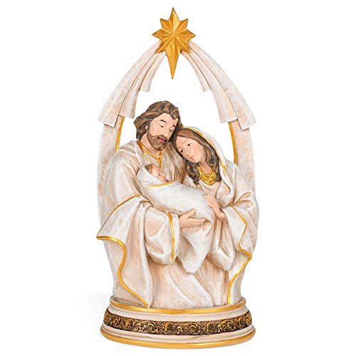 Roman 133033 Holy Family Bust Under Star Arch, 11.25 inch, Multicolor