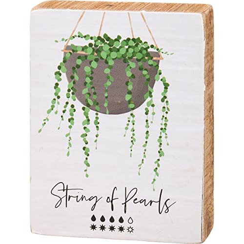 Primitives By Kathy 112464 String of Pearls Block Sign, 4-inch Height