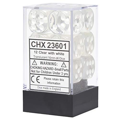 6-sided Dice: Translucent Clear by Chessex