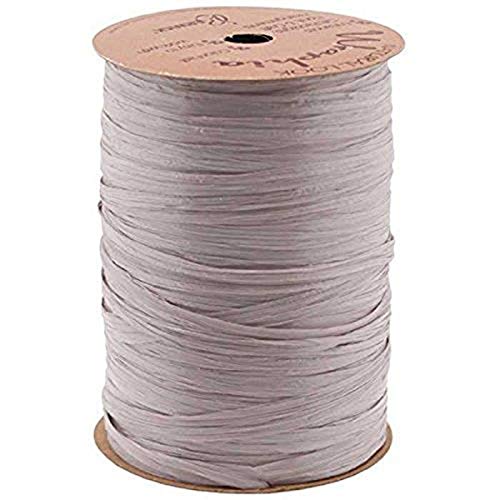 burton + BURTON Berwick 7490020 Offray Matte Wraphia Ribbon, 7mm X 100 yd, Cool Grey