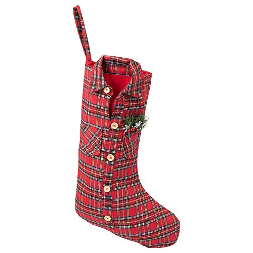 Ganz Midwest Gloves Plaid Shirt Christmas Stocking