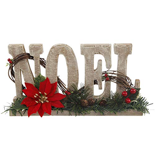 Flora Bunda 12 inch Noel Wood Sign Christmas Home D‚Äö√†√∂¬¨¬©cor Centerpiece