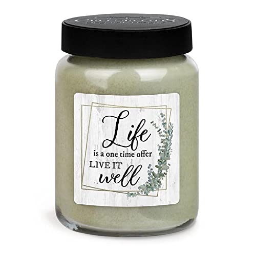 Crossroads BL-BL002 Life is a One Time Offer Live it Well Basil and Lime Jar Candle, 26 oz