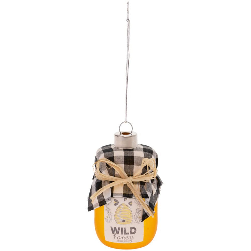 Boston International Christmas Winter Holiday Glass Tree Ornament, 4-Inches, Honey Jar