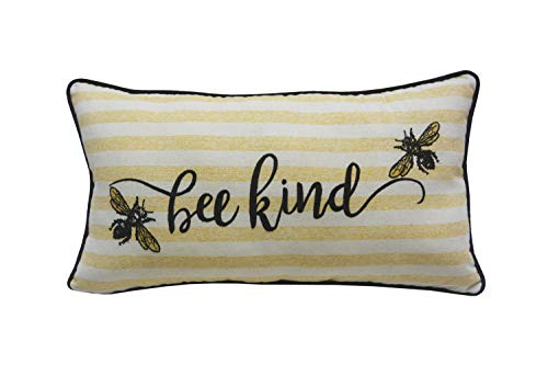 Comfy Hour Spring Is Here Collection 18"x10" Bees Accent Pillow Sofa Throw Pillow Cushion, Polyester