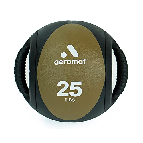 AGM Group Aeromat Dual Grip Power Medicine Ball, 9cm/25-Pound, Black/Gray