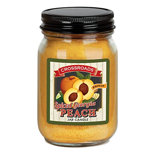 Crossroads Spiced Georgia Peach, 12 oz, Pint Candle, Jar