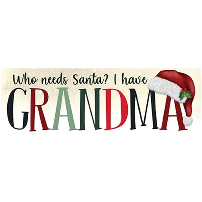 Carson Home Accents Grandma Christmas Magnet Message Bar Sign, 6-inch Width