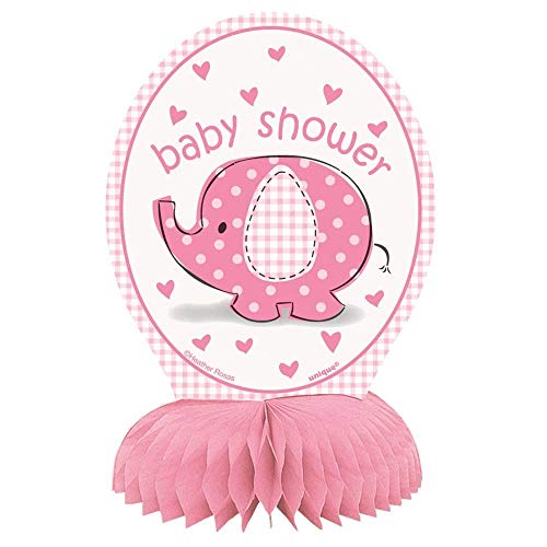 Unique Industries 6" Mini Pink Elephant Girl Baby Shower Centerpiece Decorations, 6-Inch