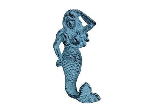 Hampton Iron Handcrafted Model Ships Rustic Silver Cast Iron Seashell Beach Hook 8" - Wall Decor Hook - Beach Decor