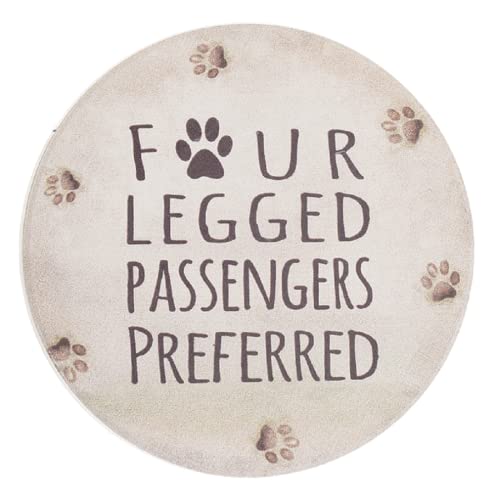 Ganz Four Legged Passengers Preferred Car Coaster, 3-inch Diameter, Dolomite