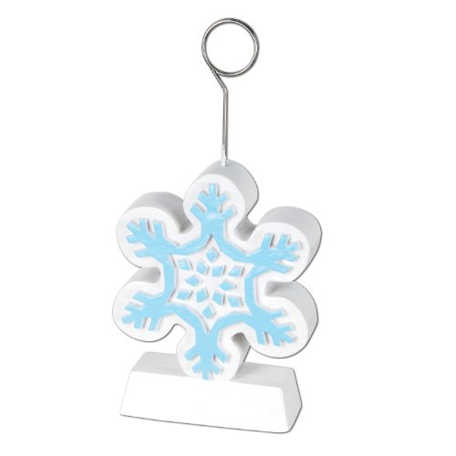 Beistle 1-Pack Snowflake Photo/Balloon Holder, 6-Ounce