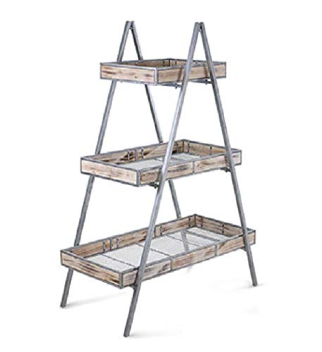 Napco 12414 3 Tier Rectangle Ladder Plant Stand, Over All Height 70 inches