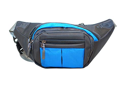 Calla NuPouch Nylon Sporty Hip Pack, Fanny Pack, Travel Waist Pack, Running Belt Pack, Blue