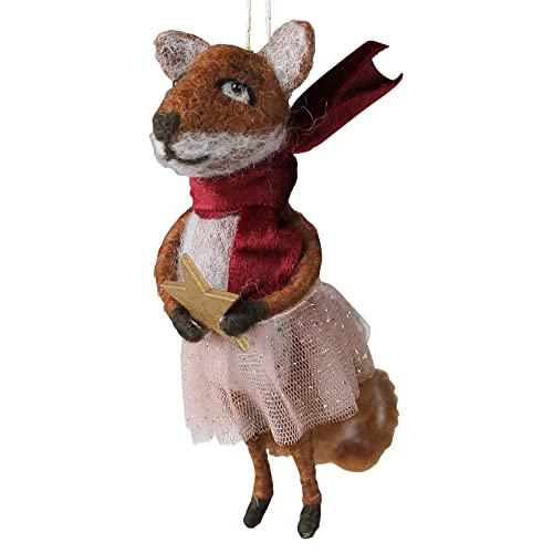 HomArt Girl Fox Ornament, 5.5-inch Height, Felt