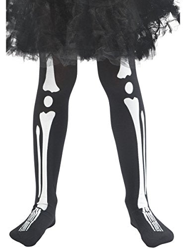 Smiffys Skeleton Tights, Black, Small