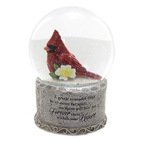 Carson 12716 Forever There Within Your Heart, Cardinal Memorial Water Globe, Multi