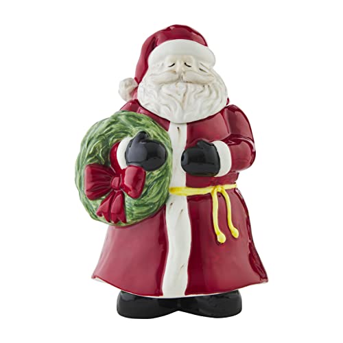 Mud Pie Christmas Santa Cookie Jar, 9.75" x 6.50", Dolomite