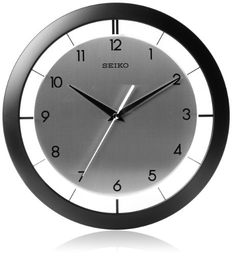 Seiko 11" Brushed Metal Wall Clock