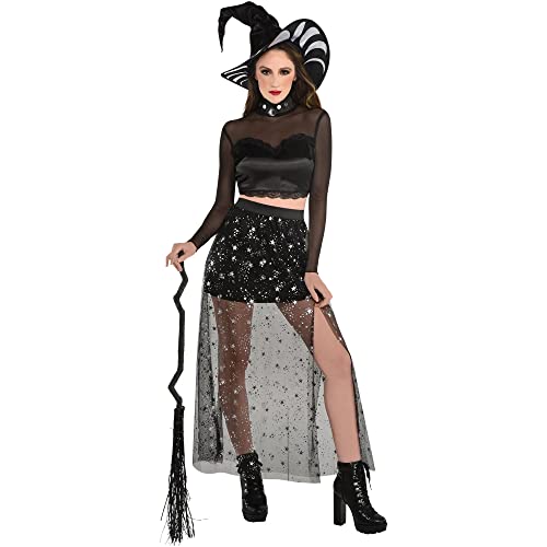 amscan Lunar Witch Halloween Costume for Women, Extra Large (14-16), Includes Hat, Top and Skirt