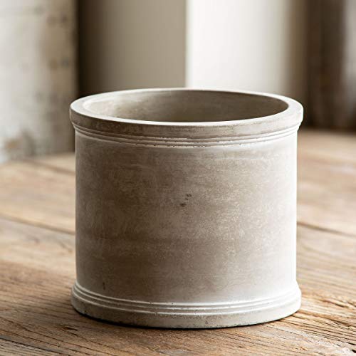 Park Hill Collection 5.5" Cement Spool Planter, Cement, Gray (Large)