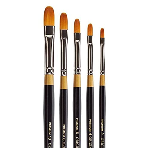 KINGART Original Gold 9500 Series, Golden Taklon Filbert 5 Pc. Set