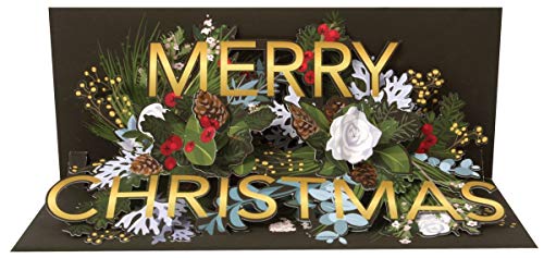 Up With Paper Pop-Up Panoramics Sound Greeting Card - Golden Christmas