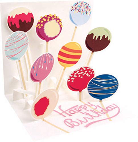 Up With Paper 3d Cake Pops Birthday greeting card
