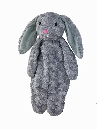 Pet Lou Stuffingless Floppy Plush Dog Toys with Durable Squeak and Crinkle Paper Dog Chew Toys for Large Dogs and Medium Dogs (Gray, 19 Inch Floopy Rabbit 2)