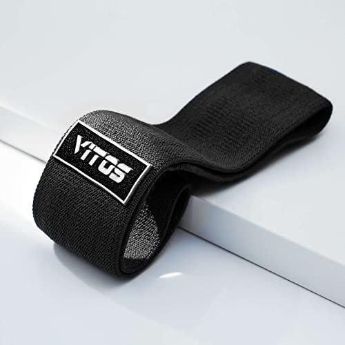 Vitos Resistance Exercise Workout Hip Band | for Men Women Soft Fabric Non Slip Design Bands Clothe Fitness Loop Circle Exercise Legs Butt (Black Large)