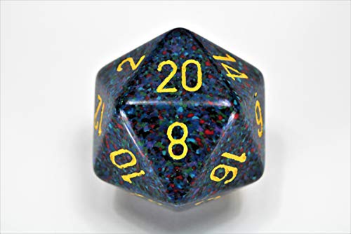 Chessex 34mm Single Speckled Twilight D20 Die, 20 Sides, Polyhedral Die, Table Game Accessories, Role Play, Dungeons and Dragons(D&D)