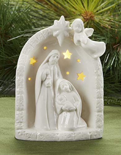 Delton 5771-1 White Porcelain LED Nativity 4.3 x 5.8 inches