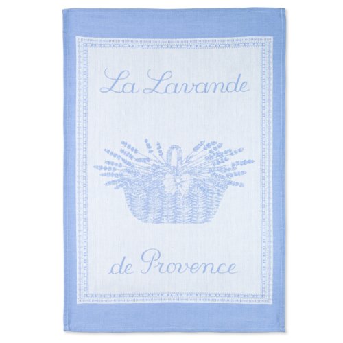 Coucke French Jacquard Cotton Kitchen Dish Towel French Table Collection, Lavande PJ, 20-Inches by 30-Inches, Lavender