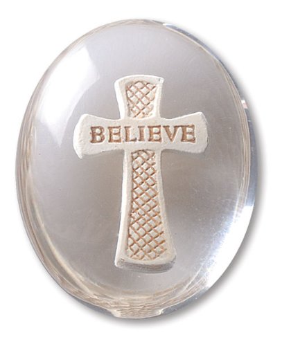 Quanta AngelStar 8747 Believe Cross Worry Stone, 1-1/2-Inch