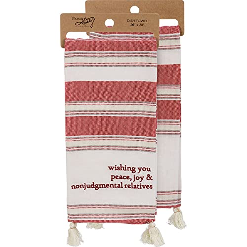 Primitives by Kathy 111342 Kitchen Dish Towel - Wishing You Peace, Joy, & Nonjudgmental Relatives