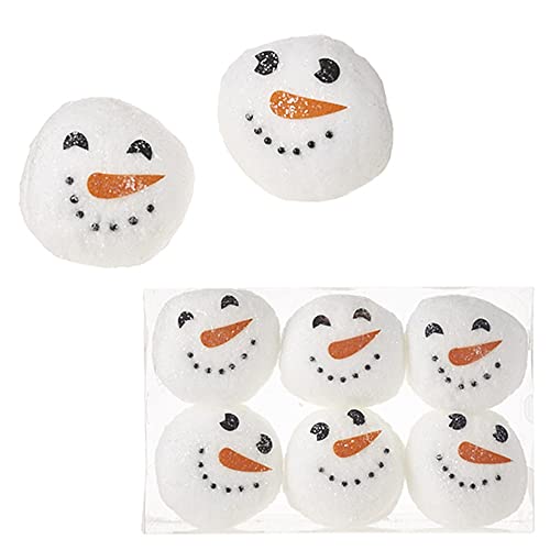 RAZ Imports Snowman Snowball Ornaments, 3.5 inches, Set of 6